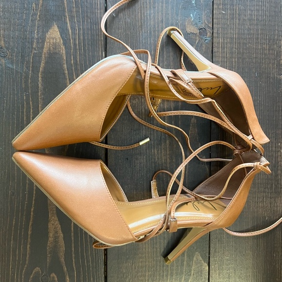 Lulus Brown Marie Chestnut Lace Up Strappy High Heel Size 7.5 - Picture 7 of 7